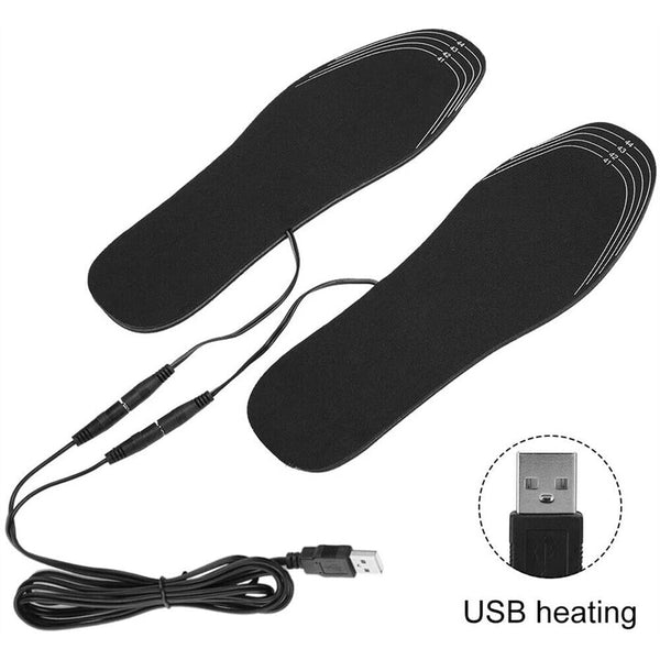 USB Electric Heated Shoe Insoles Feet Heater Foot Winter Warmer Pads Warm Socks