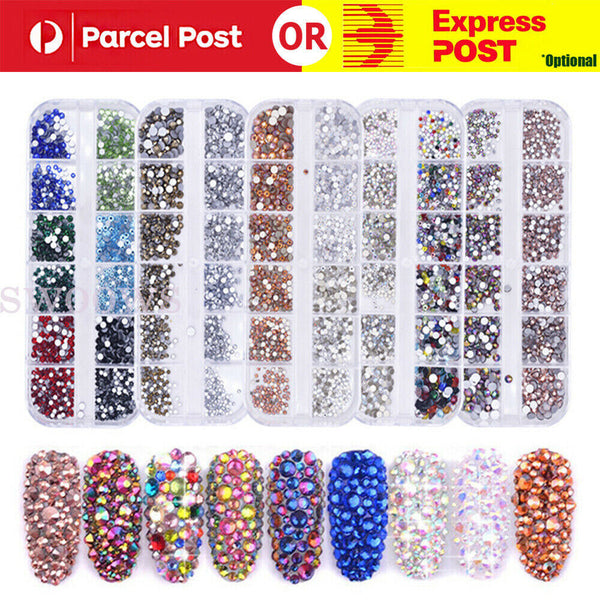 Nail Art 3D Assorted Rhinestones Gem Pearl Glitter Sequins Nail Decor Tips