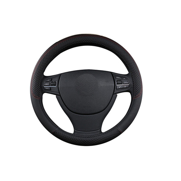 38CM Universal Auto Car Steering Wheel Cover Anti-Slip Wheel Protector Leather