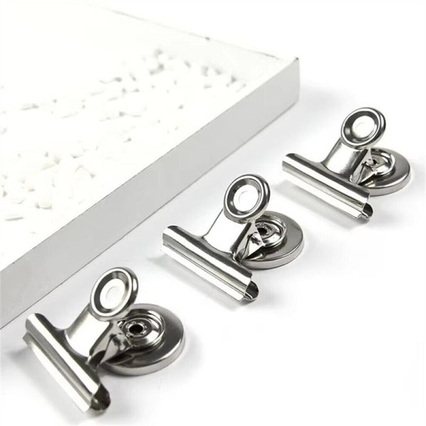 UP 120Pcs Office Magnetic Bulldog Clips Memo Note Holder Magnet Message Clip AUS