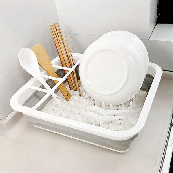 1-2x 10L Collapsible Dish Drainer/Drying Rack/strainer Caravan Cups Plates Shelf