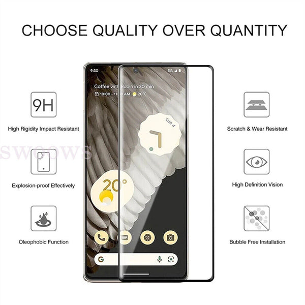 Premium Tempered Glass Screen Protector For Google Pixel 8 Pro 7 6 Pro