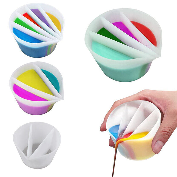 Split Cup Silicone Pouring Tool for Acrylic Paint Epoxy Resin DIY Art Craft Kit