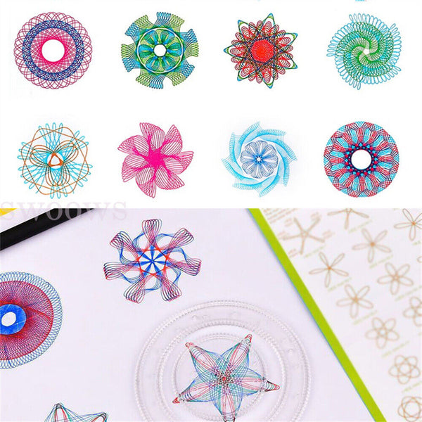 28Pcs Spirograph Geometric Ruler Drafting Tools Stationery Drawing Toys Set