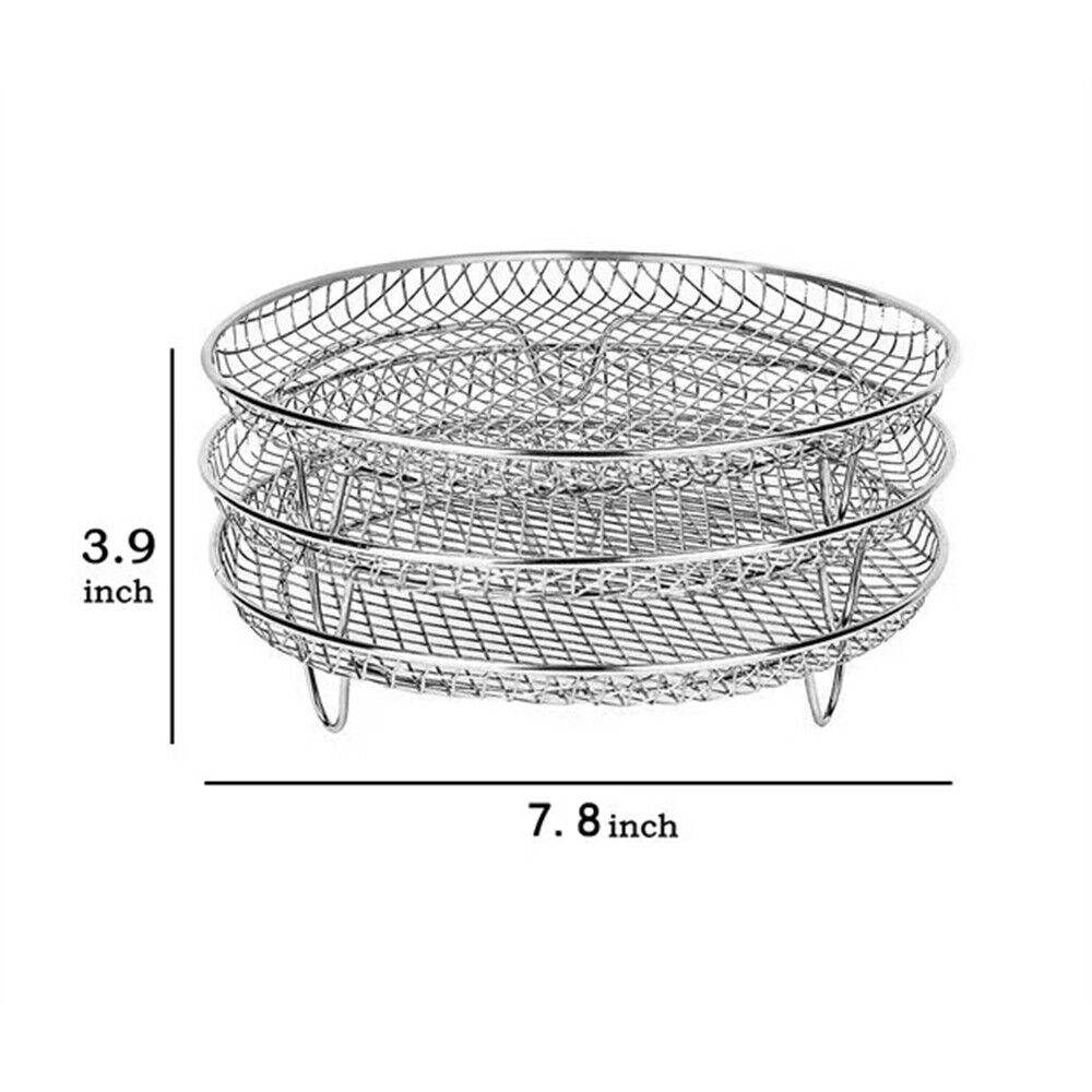 8" Three Stackable Air Fryer Rack Baking Basket for Instant Vortex Air Fryer AU