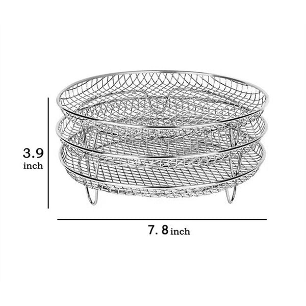 8" Three Stackable Air Fryer Rack Baking Basket for Instant Vortex Air Fryer AU