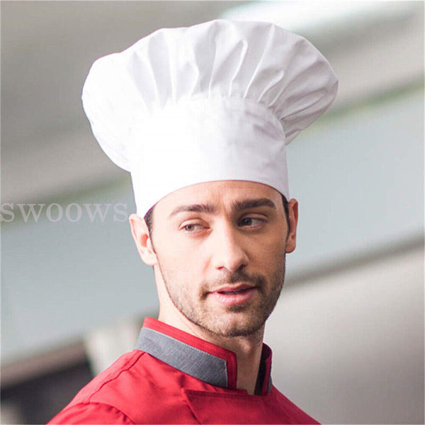 Chef Hat Baker Kitchen Cook Restaurants Catering Cap Men Women Black Red AU