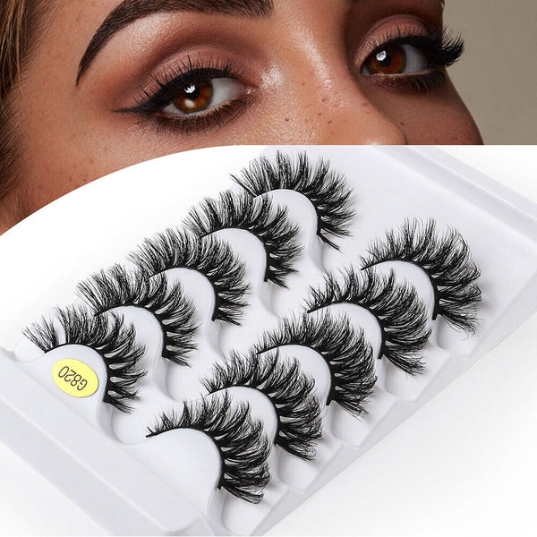 10Pairs False Eyelashes Long Thick Wispy Volume Strip Dramatic Lashes Set MakeUp