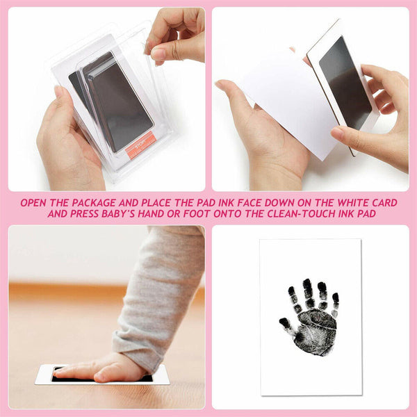 Baby Handprint Footprint Paw Print Keepsake Card Photo Frame Kit for Newborn Pet