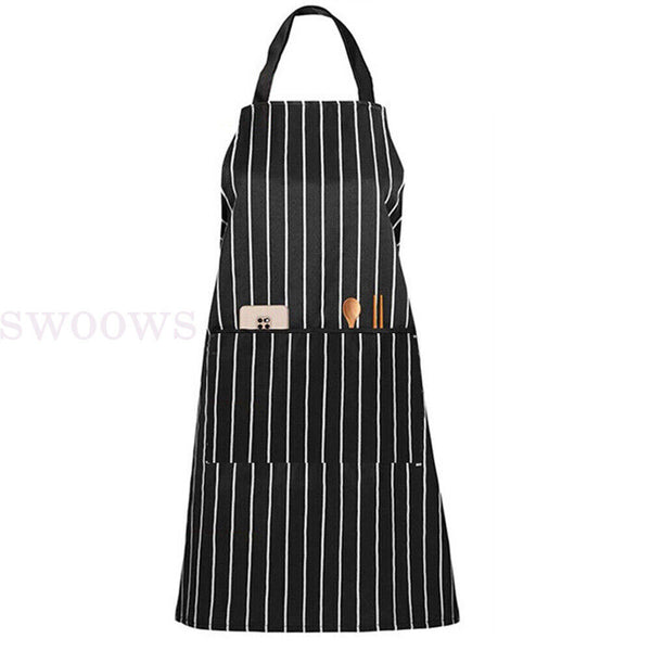 Plain Apron Bib Washable Pocket Butcher Waiter Chef Kitchen Cafe Cooking Craft