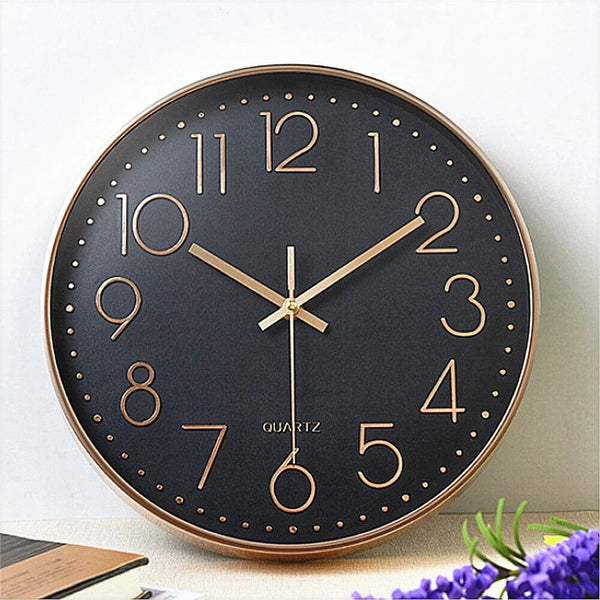 Wall Clock Quartz Round Square Wall Clock Silent Non-Ticking Battery Operated