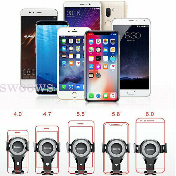 Phone Holder For Baseus 360° Car Mobile Cell Gravity Dashboard Suction Mount Sta