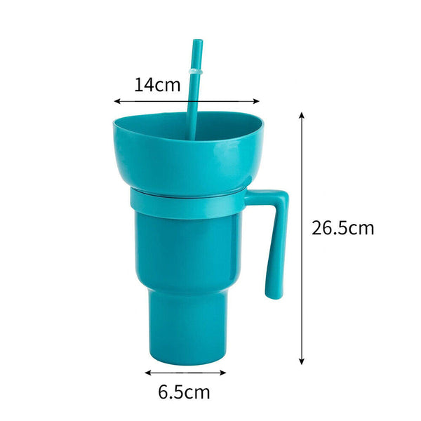 1/2x Stadium Tumbler Popcorn Cup Snack Cup Multifunctional Cup 1000ml NEW AU