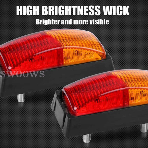 Red Amber LED Clearance Lights Side Marker Lamp Trailer Truck Caravan Multi Volt