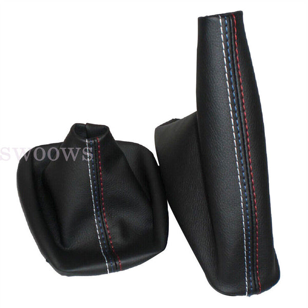 Leather Gear Shift Knob Handbrake Gaiter Boot Cover For BMW E30 E36 E34 E46 Z3