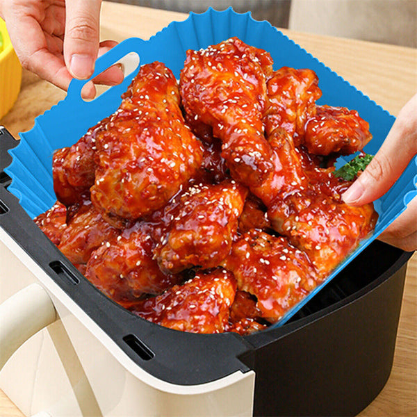 New Air Fryer Silicone Pot Air Fryer Basket Liner Non-Stick Reusable Baking Tray