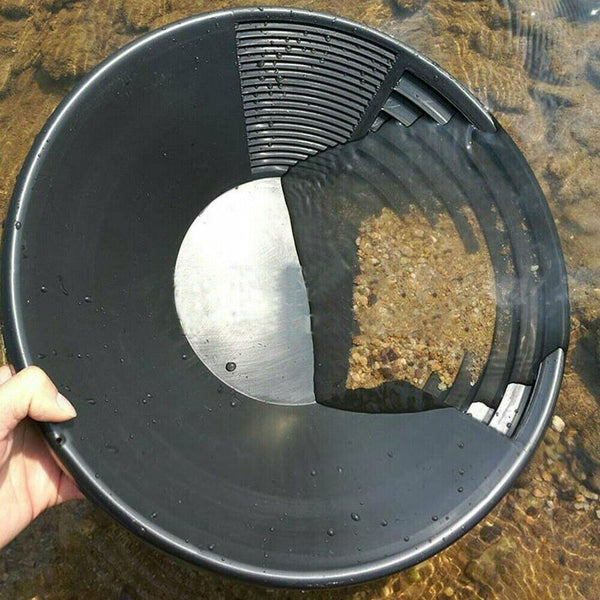 Gold Turbo Pan 38cm Black Plastic Gem Fossicking Panning Prospecting Detector AU
