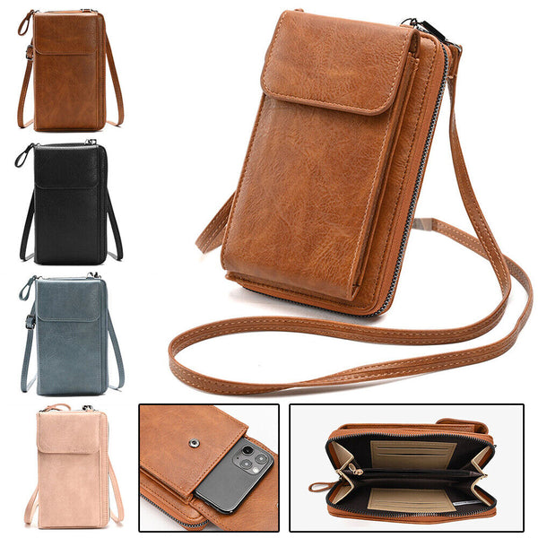 Women Mobile Phone Bag PU Leather Purse Wallet Shoulder Pouch Small Crossbody AU