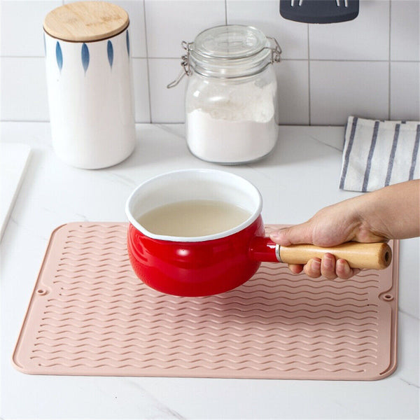 Silicone Sink Drying Mat Heat Resistant Kitchen Rectangle Non Slip Board Pad AU