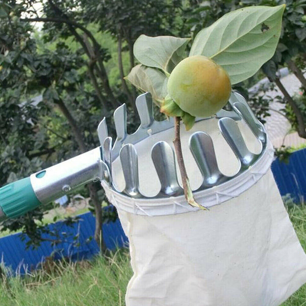 Fruit Picker with Bag Basket Garden Farm Fruit Catcher Harvest Picking Tool AU