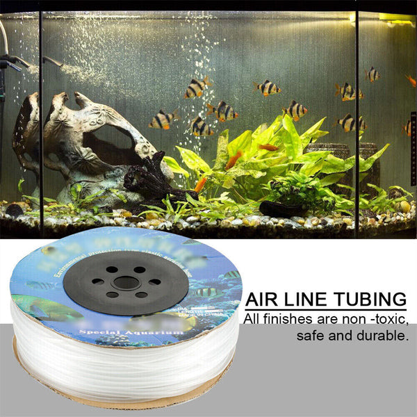 100m Aquarium Soft PVC Airline Hose Air Line Tubing 4mm for Fish Tank Pumps NEW