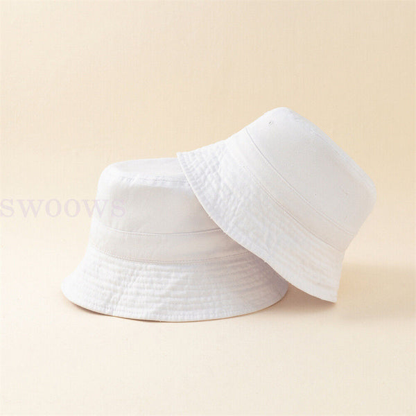 Unisex Oversize Big Head Bucket Hat Washed Distressed Cotton Anti UV Sun Hat