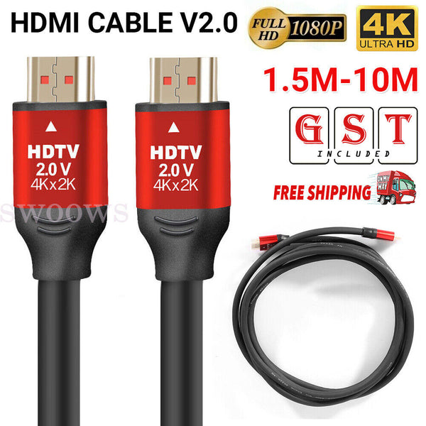 HDMI Cable 2.0V Ultra HD 4K 2160p 1080p 3D High Speed Ethernet HEC ARC 1.5M-10M