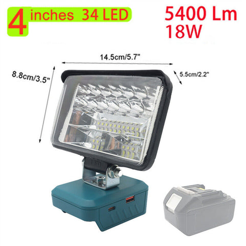 Workshop Flashlights Torch Camping For Makita Battery 18V Li-Ion LED Work Light