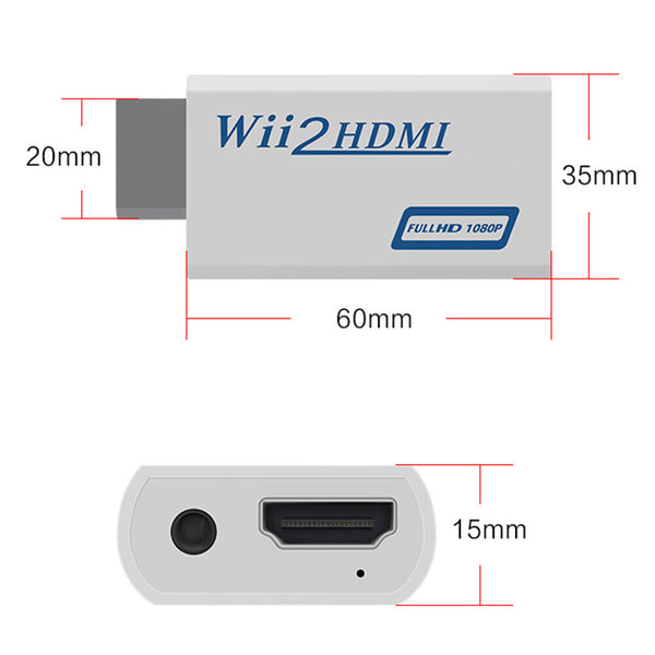 Wii HDMI Adapter 1080p to HDMI Converter 3.5mm Audio HD Video Output Connector