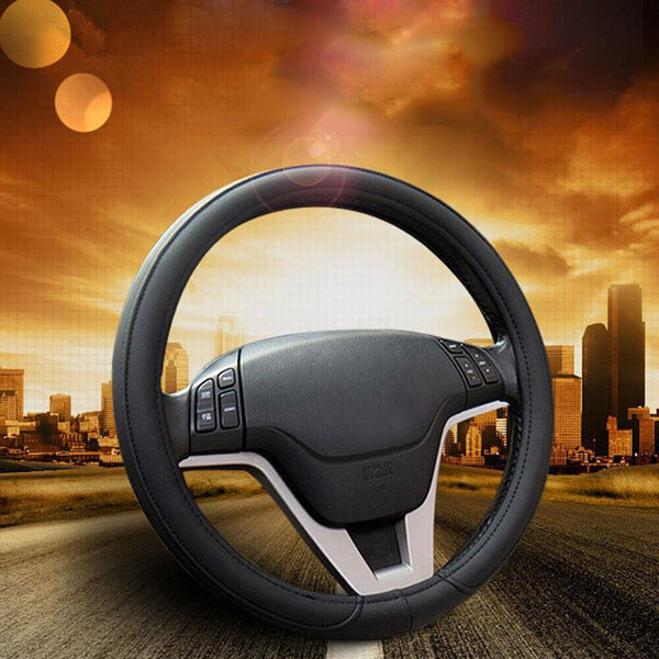 Car Steering Wheel Cover PU Leather auto car steering wheel cover black cover