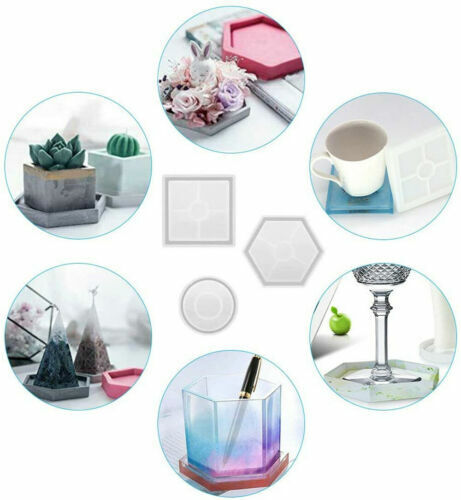 Coaster Resin Casting Mold Silicone Jewelry Agate Making DIY Mould Tool Craft AU