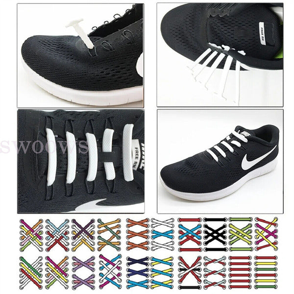 No Tie Elastic Silicone Shoe Laces Shoelaces Sneakers Sports Child/Adult/Unisex