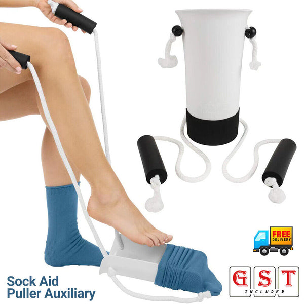 2x Sock Aid Sock Helper Puller Easy On Off Pulling Assists for Elderly Pregnant