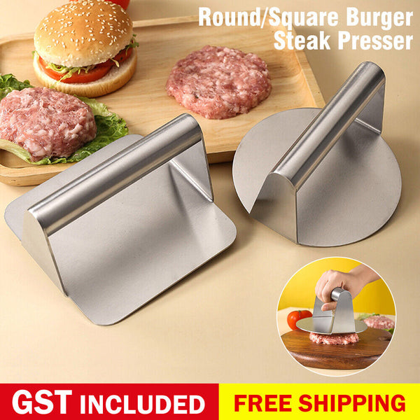 Burger Press Meat Smasher Hamburger Steak No-Rust for Griddle Accessory BBQ Home