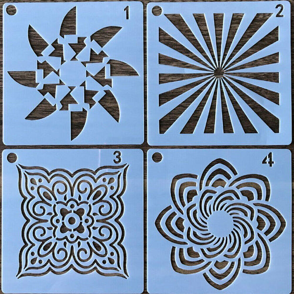 16/56x Mandala Painting Stencils Drawing Dot Templates For Floor Wall Decors