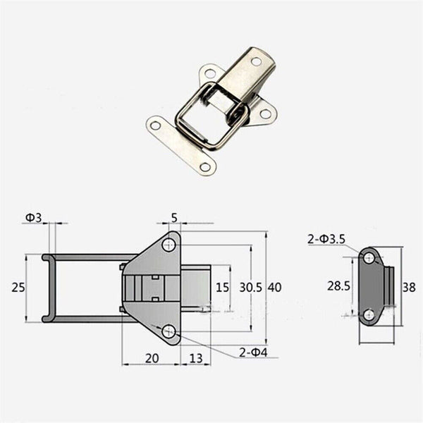 UP20PC Stainless Steel Clasp Case Clip Loop Suitcase Box Trunk Latch Lock Guitar