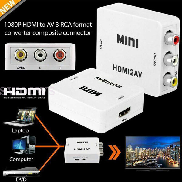 HDMI To RCA AV Adapter Converter Cable CVBS 3RCA 1080P Composite Video Audio