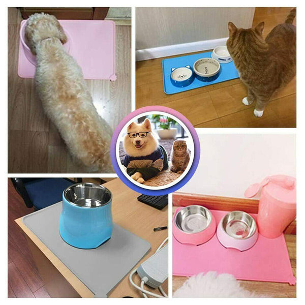 Silicone Pet Feeding Food Mat for Dog Cat Placemat Dish Bowl Easy Wipe Clean