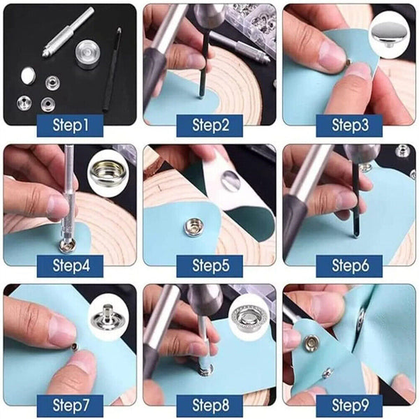 Snap Buttons Stainless Steel Press Studs Snap Fasteners Cap Buttons Craft Tools