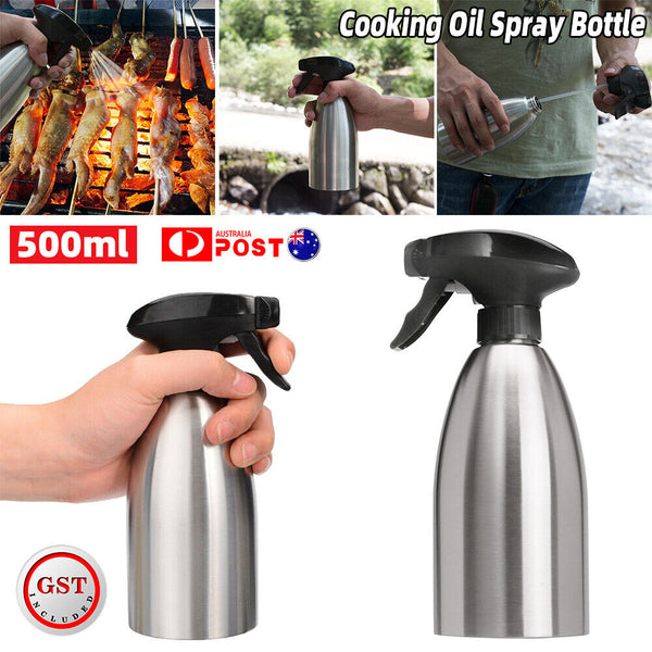 BBQ Spray Bottle Dispenser Stainless Steel Sprayer Kitchen Olive Oil Cooking AU