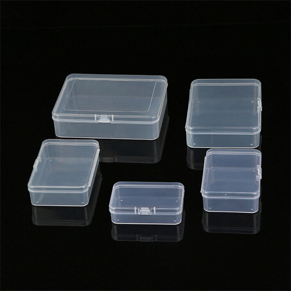 upto 10x Mini Clear Plastic Small Box Jewelry Storage Container Beads Case Box