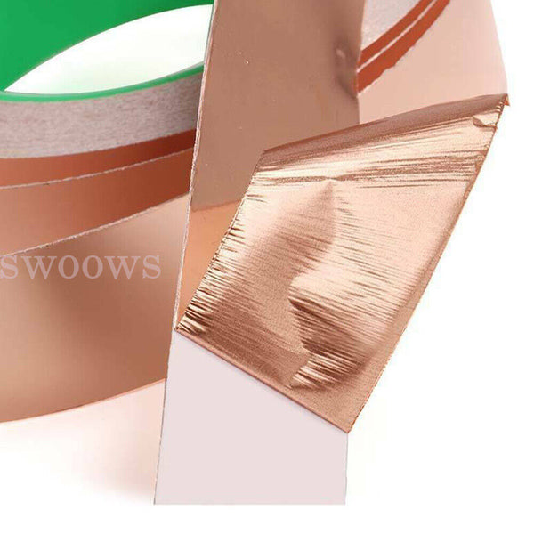Double Sided Copper Foil Tape 50M x10mm EMI Shielding Conductive Adhesive Tapes