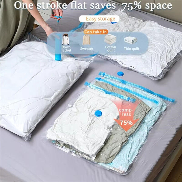 1-10X STRONG VACUUM STORAGE SAVING SPACE SAVER BAG VACCUM LARGE BAG PACK