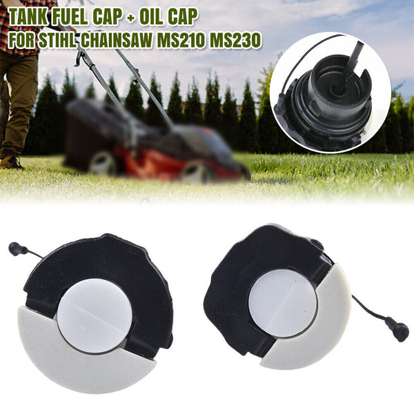 Tank Fuel Cap + Oil Cap for Stihl Chainsaw MS210 MS230 MS250 MS380 Parts NEW