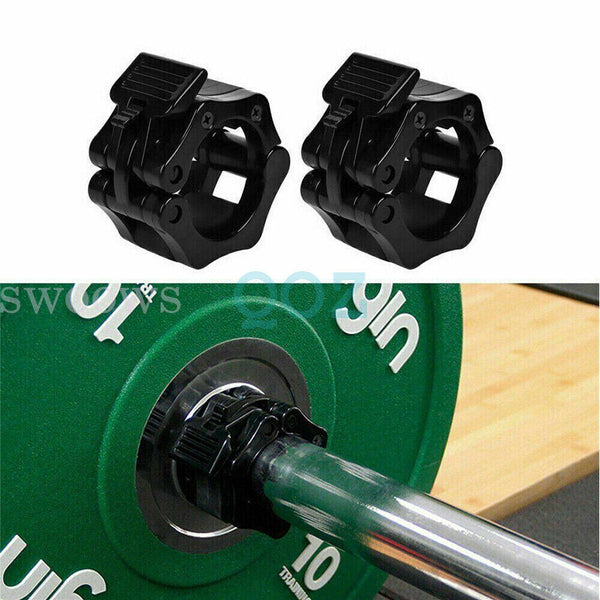 2PC 25/50mm Barbell Bar Clamp Spring Collar Clips Gym Weight Dumbbell Lock Lift