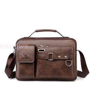 Men's Vintage Messenger Leather Satchel Shoulder Crossbody Briefcase Laptop Bag