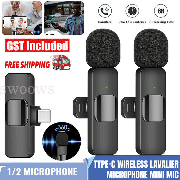 Wireless Lavalier Microphone Audio Recording Mini Microphone for Android