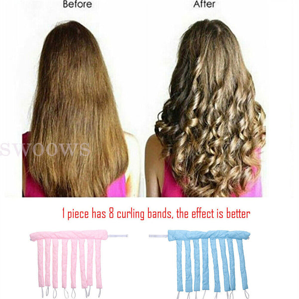 1/2 Heatless Curling Rod Headband Lazy Curler Hair Curls Ribbon Hair Styling DIY