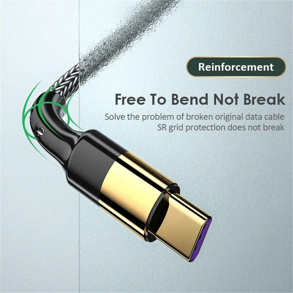 Multi Charging Cable 5A 3 in 1 Multiple USB Super Fast Long Charging Cable Cord