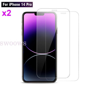 1/2x Tempered Glass Screen Protector For iPhone 14 13 12 11Pro XS Max XR 8 Plus